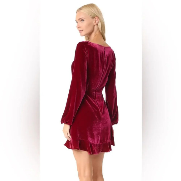 FOR LOVE AND LEMONS Velvet Mini Dress in Raspberry - Picture 3 of 10